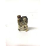 19th century Japanese cared ivory netsuke of a Noh theatre figure with revolving head, 5.5cm high