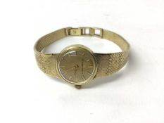 18ct gold cased Eterna-Matic wristwatch on a 9ct gold strap