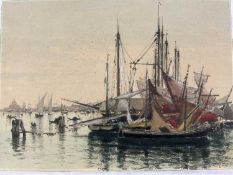 Clara Montalba (1840-1929) watercolour - Venice, signed and dated ‘77, 37cm x 27cm unframed