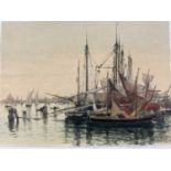 Clara Montalba (1840-1929) watercolour - Venice, signed and dated ‘77, 37cm x 27cm unframed