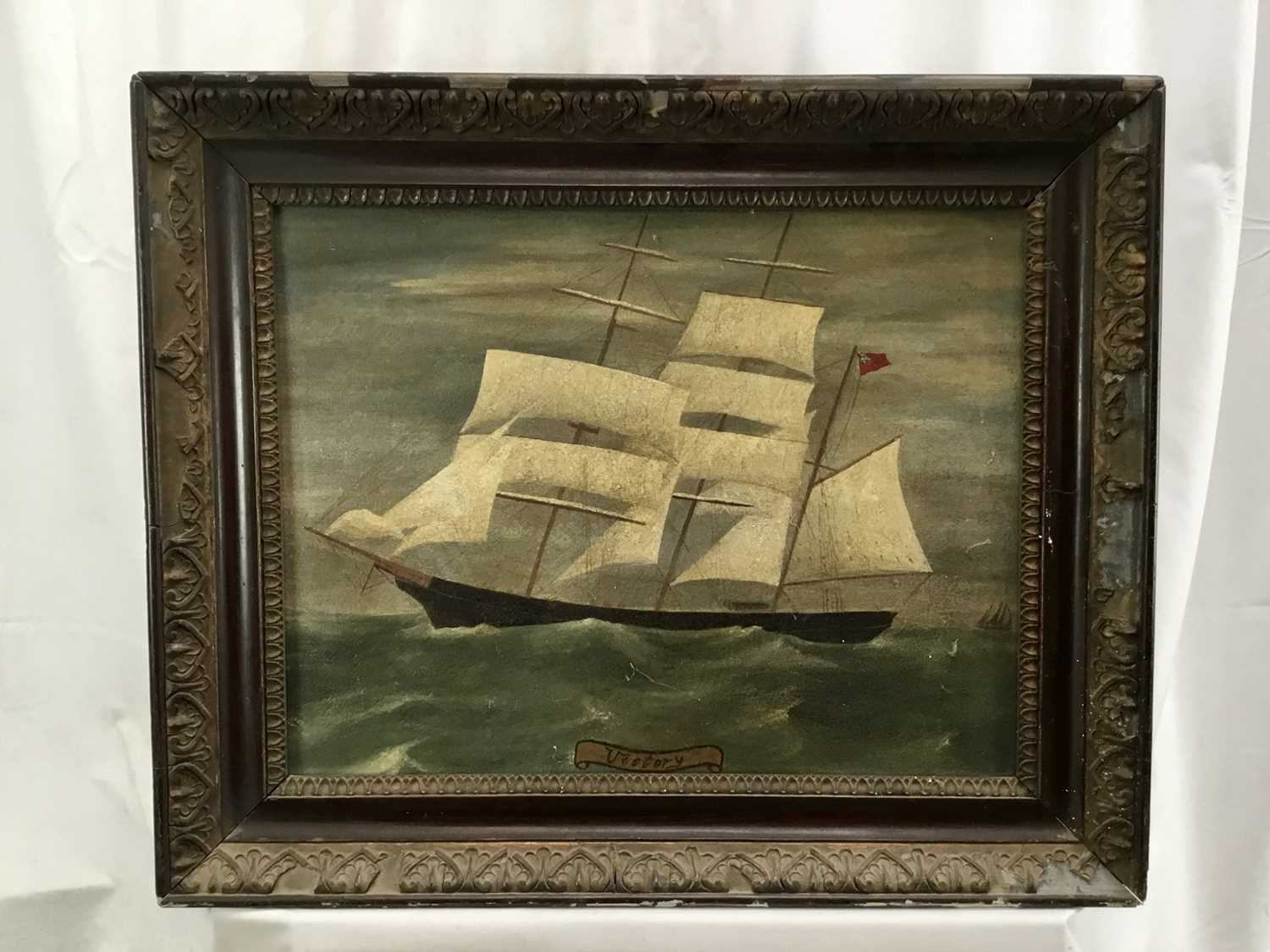 19th century style oil of the ‘Victory’ tea clipper, image 50cm x 40cm - Image 2 of 7