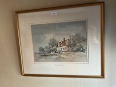 *Arthur Edward Davies (1893-1989) three watercolours, Broadland landscapes