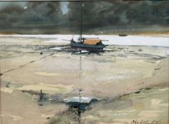 Charles Bartlett (1921-2014), watercolour - Waiting the Tide, signed, 25cm x 34cm, in glazed frame