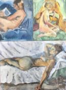 Gwen Arthy (1927-2021) a group of oil on canvas and board studies of nudes and one still life, all u