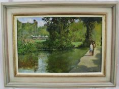 Norman Coker (Contemporary) oil on board - Pashley Manor, Sussex, signed