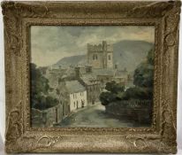 Isabella Bromley-Davenport oil on canvas - possibly st. Cadfan's Church, Tywyn