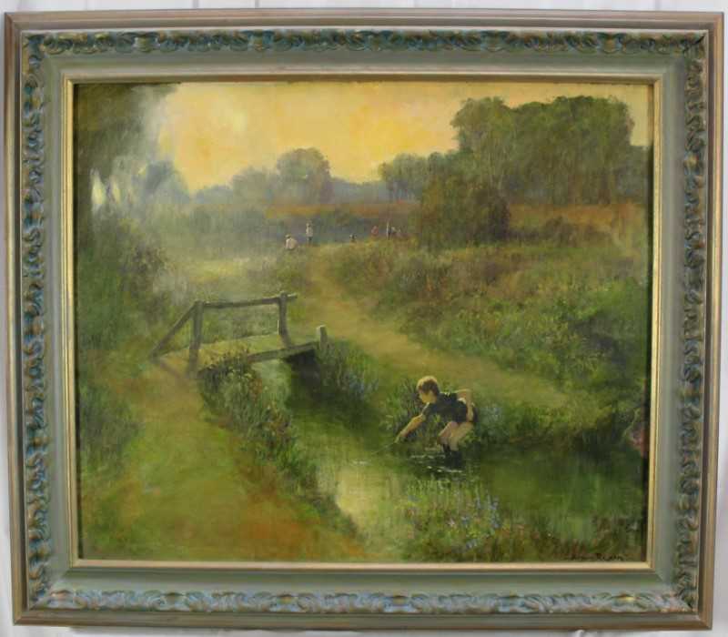 Norman Coker (Contemporary) oil on board, River scene, signed