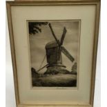 John Lewis Start (1905-1964) etching - Windmill, signed in pencil