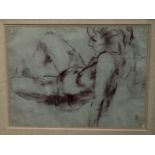 Robert Carruthers chalk drawing - a nude
