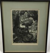 Clifford Cyril Webb (1895-1972) two woodcut prints - ‘Farmyard’ 2/30, signed, and a study of cats bo