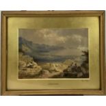 Attributed to William Page (1794- 1874) watercolour - 'Corinth', 29cm x 20cm, in glazed gilt frame