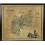 Greenwood & Co 19th century engraved map of Gloucester