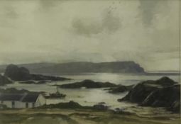 Theodore John Gracey (1895-1959) watercolour, Irish crofters scene