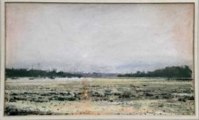 Margaret Glass (b. 1950) pastel, estuary, probably River Orwell