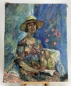 Elisabeth Fraser (b.1930) group of four oils on canvas - portraits, unframed