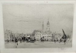 William Walcot (1874-1943) etching - 'On London Bridge', signed, circa 1915