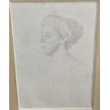 William Strang (1859-1921) silverpoint portrait of a woman, image 24cm x 38cm