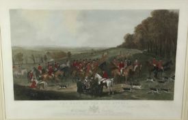 After Henry Calvert (1798-1869) coloured etching and aquatint - The meet of the Vine Hounds