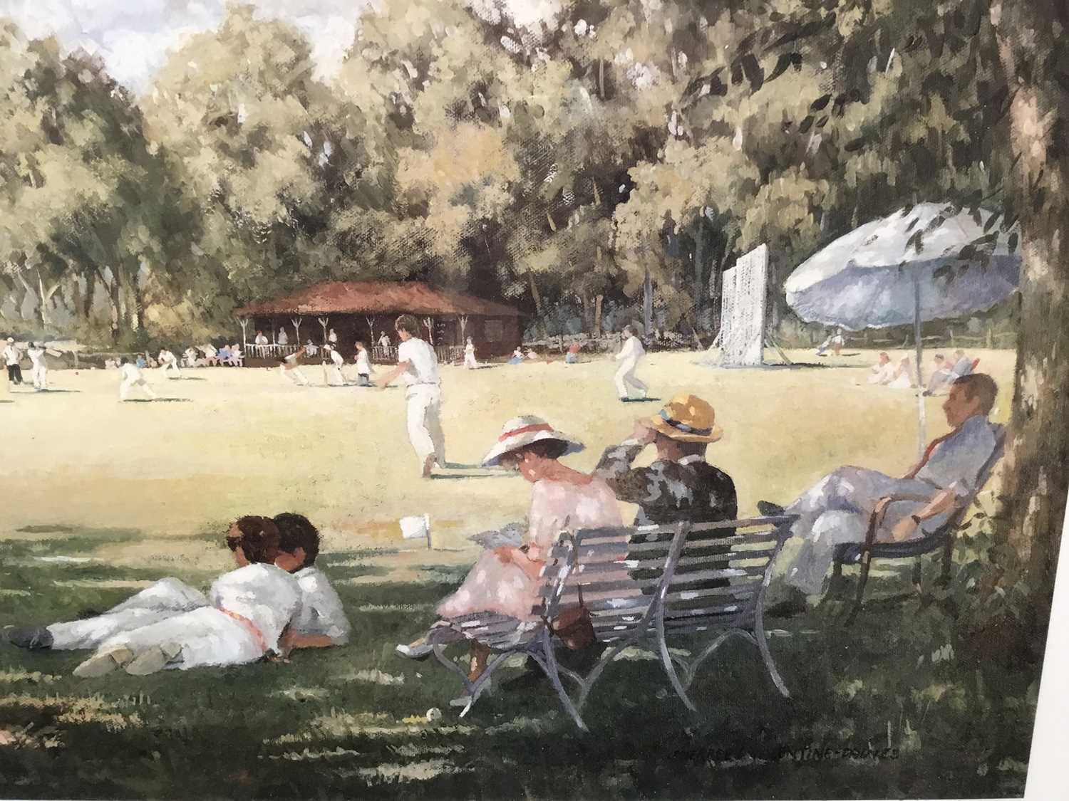 Sheree Valentine-Daines (b. 1959) signed limited edition print - Cricket scene - Image 4 of 6