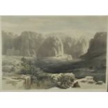 After David Roberts, three lithographs of Petra