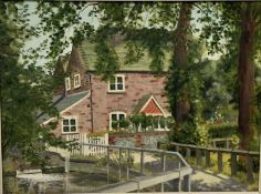 20th century, English School, oil on board - Heron Cottage, Wendover, signed and titled verso, 29cm