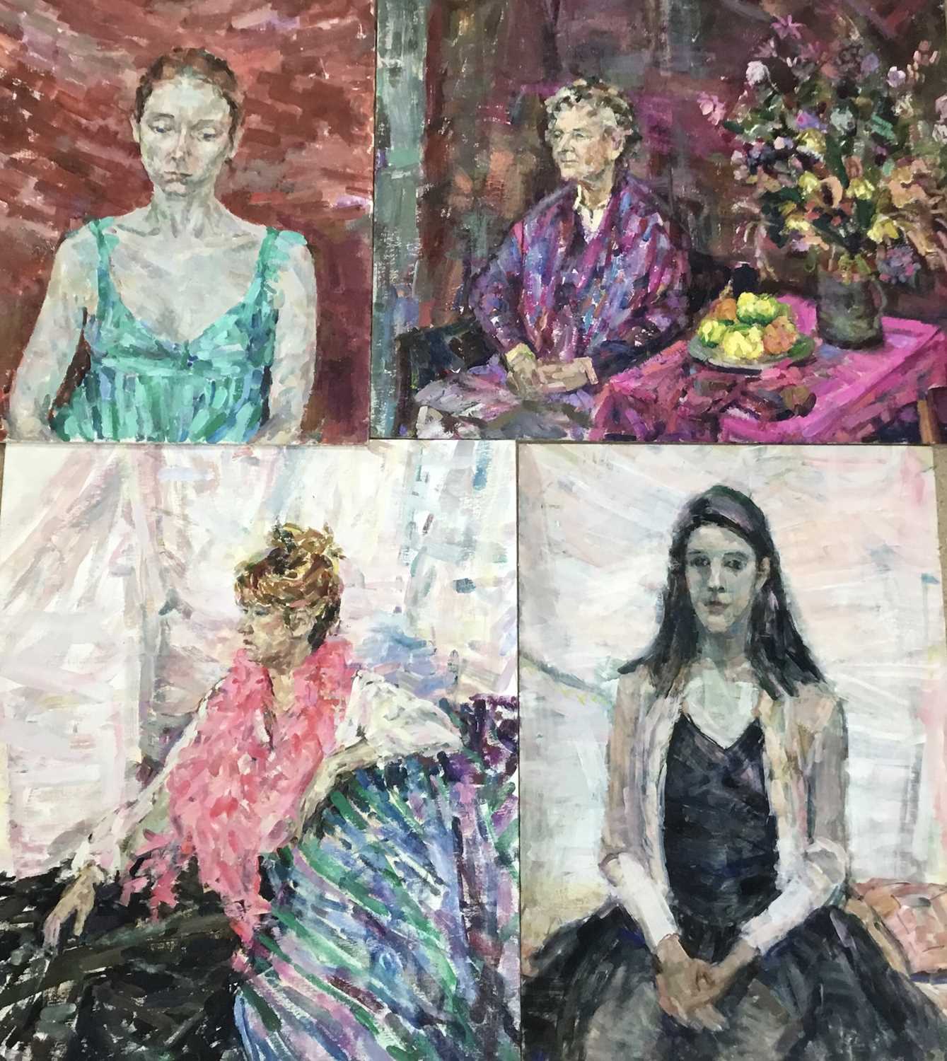 Elisabeth Fraser (b.1930) group of unframed works on paper, canvas and board, to include portraits, - Image 9 of 10