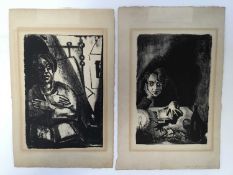Pearl Binder (1904-1990) pair of lithographs - signed in pencil 1927