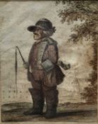 Antique hand coloured engraving - 'The Chastiser' engraved by J. Bretherton, image 13cm x 17cm in gl