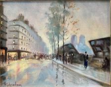 P. Richardson (Contemporary) pair of oils on canvas - street scenes (2)