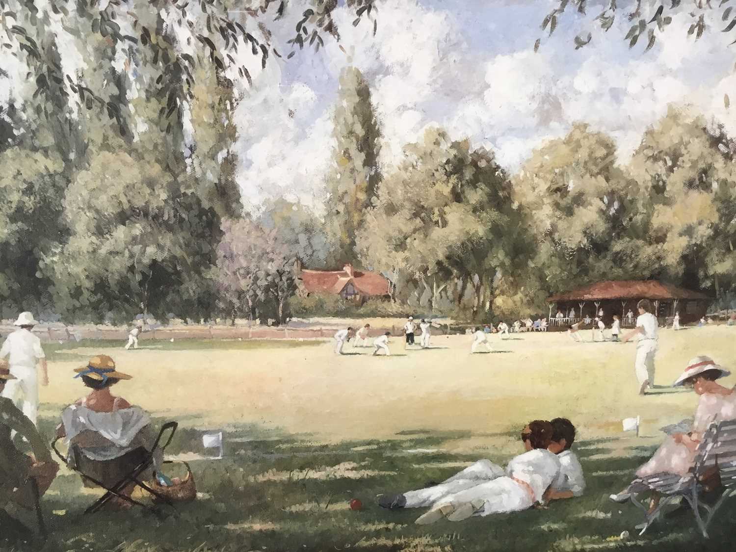 Sheree Valentine-Daines (b. 1959) signed limited edition print - Cricket scene - Image 5 of 6