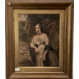 Pair of Victorian English School watercolours on paper laid on canvas - portraits of a lady and gent