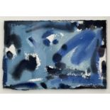 Peter Partington, contemporary, watercolour - Blue Abstract, signed, 22cm x 15cm in glazed frame