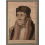 F. Bartolozzi 1795, hand coloured engraving after Hans Holbein, William Warham