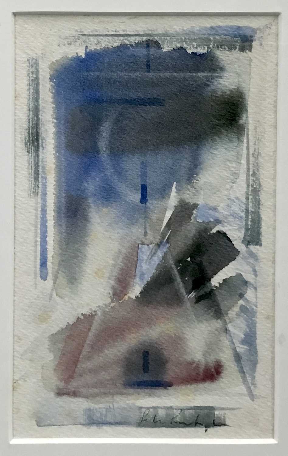 Peter Partington, contemporary, watercolour - Pink and Green Abstract, signed, 12cm x 19cm in glazed