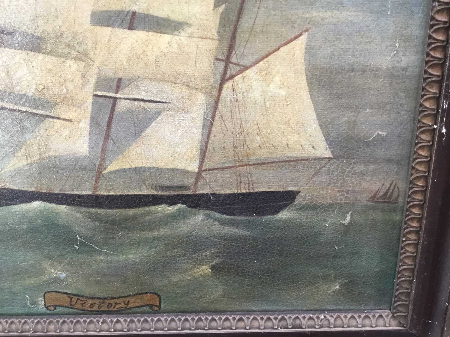 19th century style oil of the ‘Victory’ tea clipper, image 50cm x 40cm - Image 4 of 7