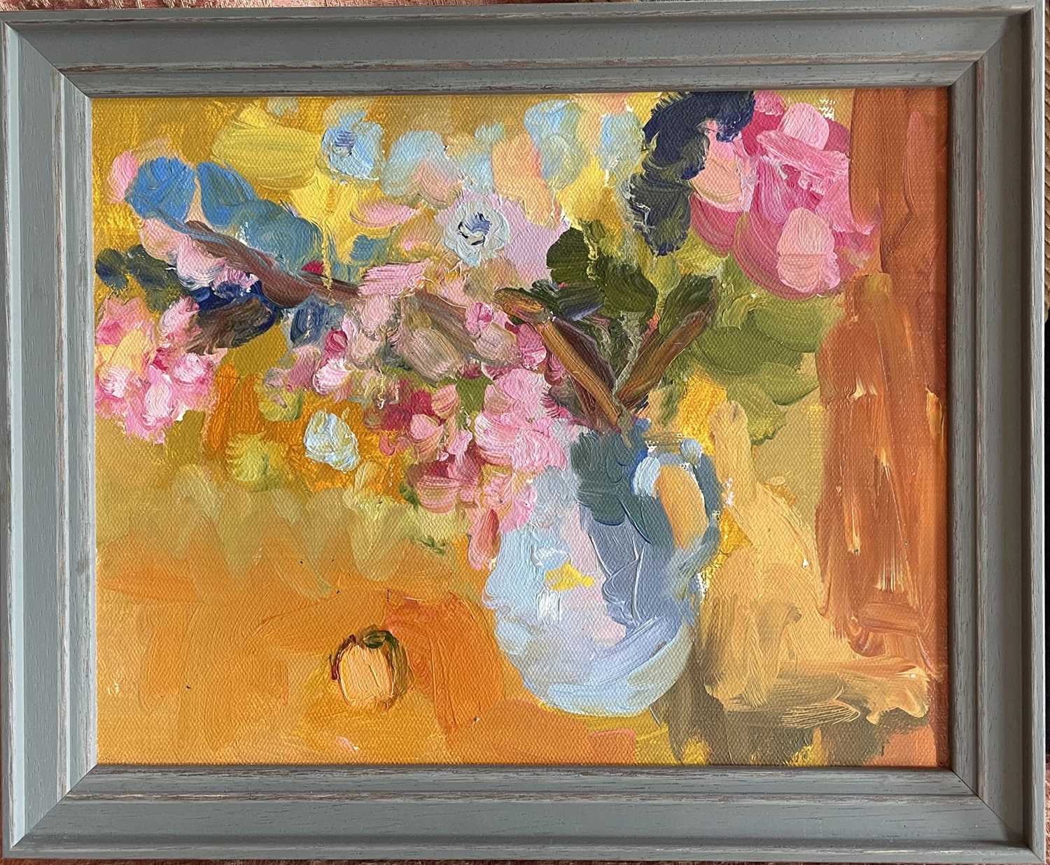 Annelise Firth (b.1961) oil on board - still life summer flowers in a jug, signed and dated 2021 ver