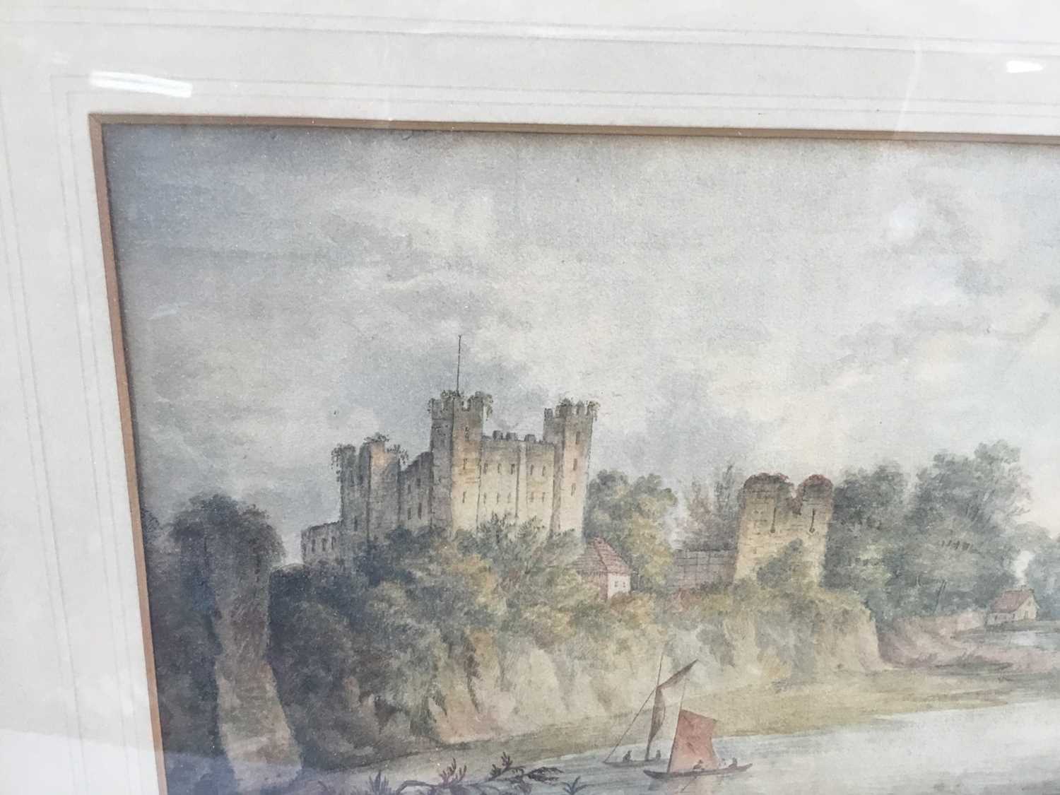 William Westall (1781-1850) A.R.A. watercolour - Rochester Castle, 28cm x 19cm in glazed frame - Image 4 of 7