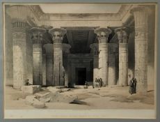 David Roberts, two large lithographs of the Temple of Philae, Egypt, 1847 plus one other of Galilee