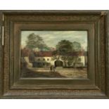 Late 19th century oil on canvas - street scene, possibly Bishops Stortford, signed and dated Magginn