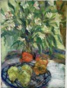 Elisabeth Fraser (b.1930) group of five oils on canvas - still life, unframed