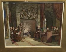 George Cattermole watercolour monks in an interior