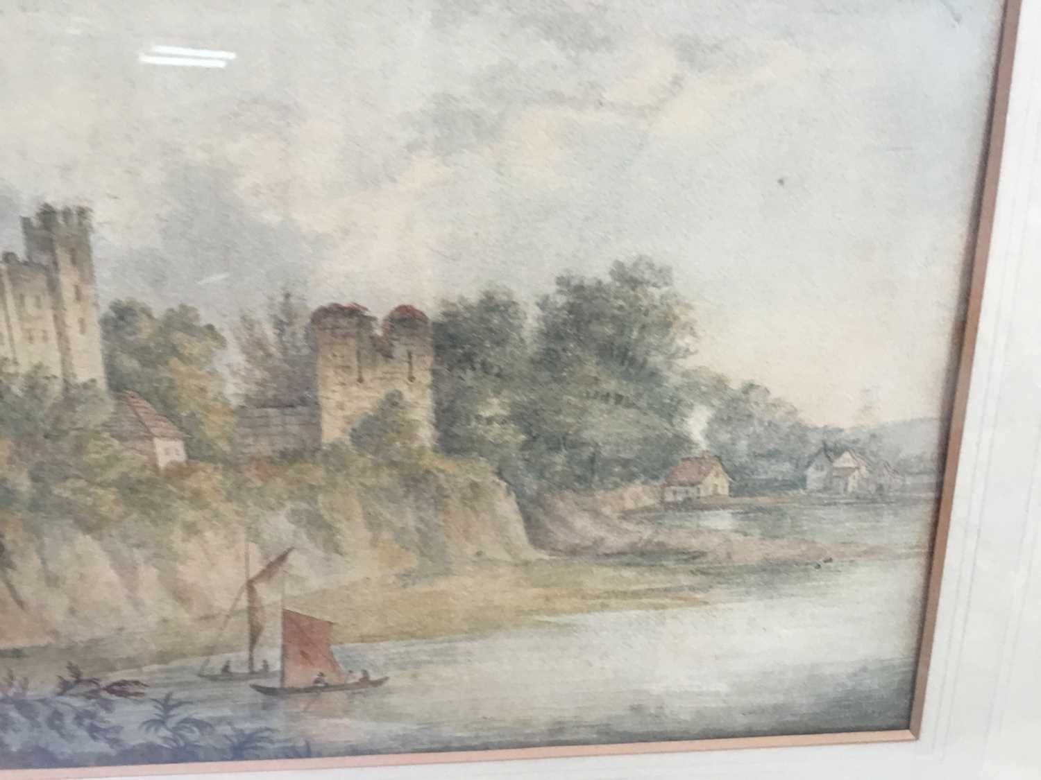 William Westall (1781-1850) A.R.A. watercolour - Rochester Castle, 28cm x 19cm in glazed frame - Image 6 of 7