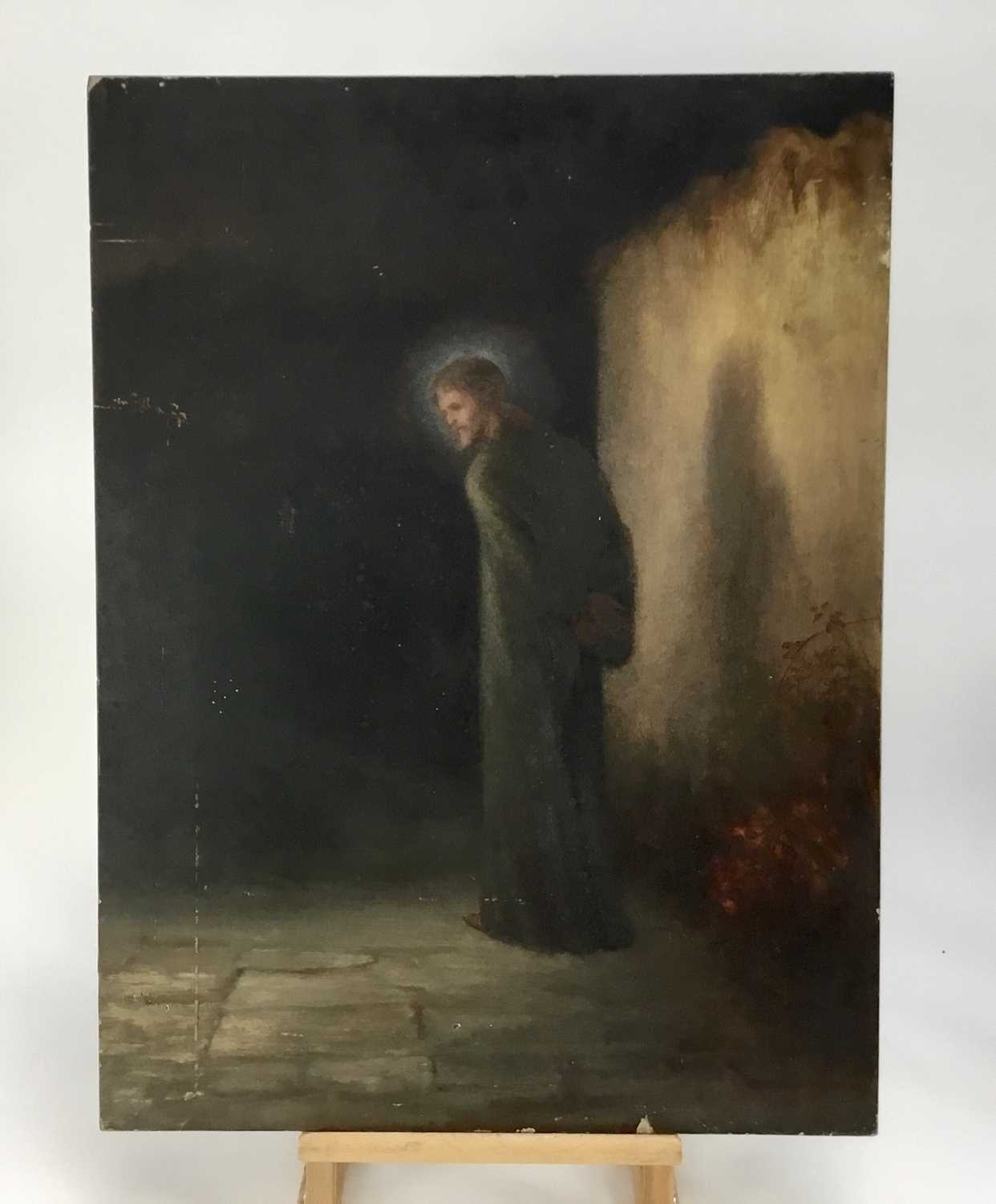 English School circa 1890 oil on panel - depiction of Christ, 53.5cm x 71.5cm - Image 2 of 8