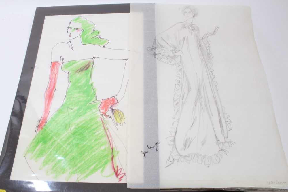 Jan Langan, two fashion designs