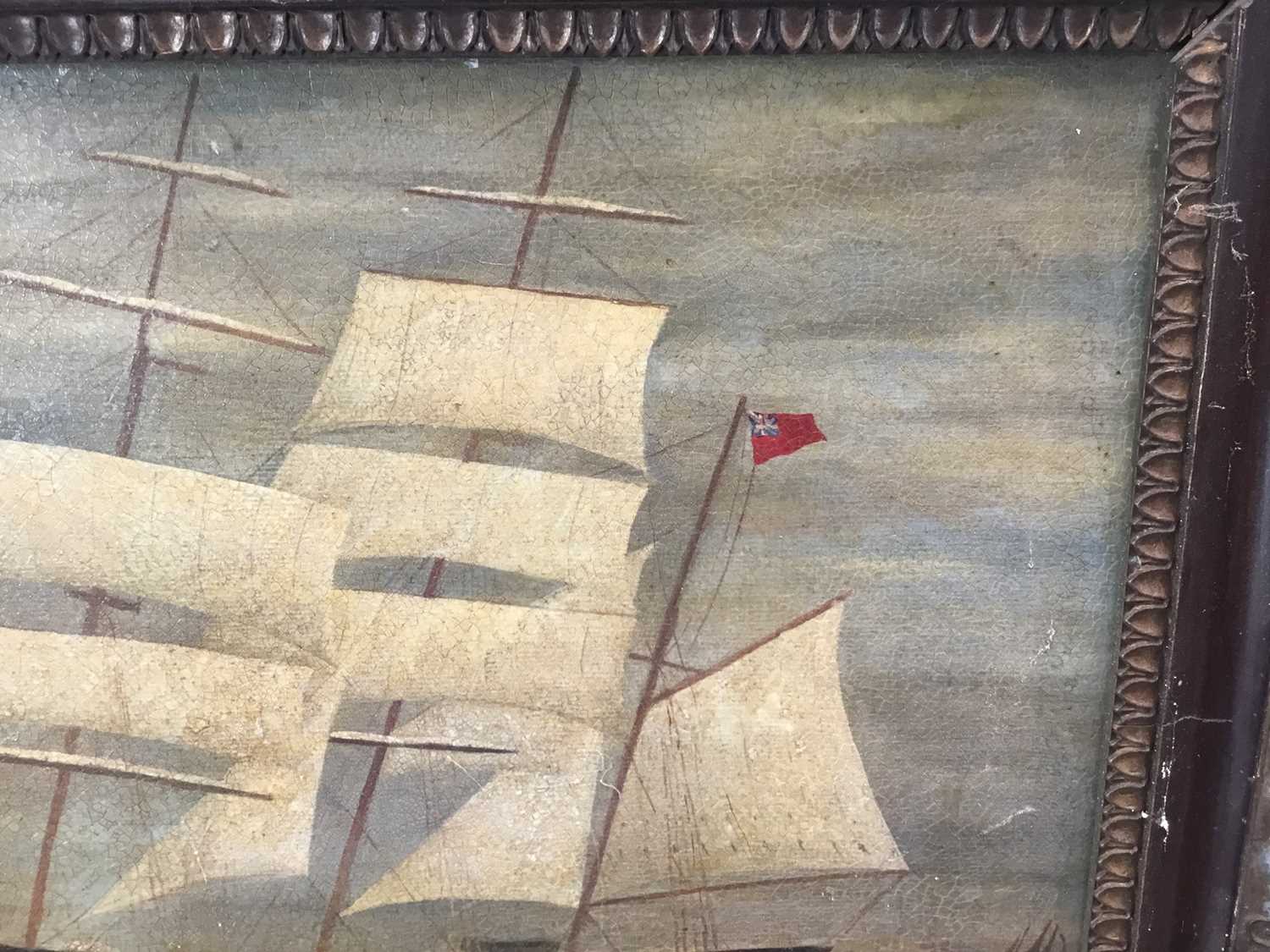 19th century style oil of the ‘Victory’ tea clipper, image 50cm x 40cm - Image 5 of 7