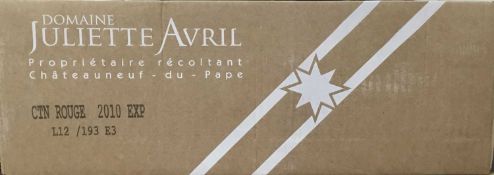 Wine - twelve bottles, 2010 Chateauneuf-du-Pape, Domaine Juliette Avril, Rhone - packed 12x75cl.