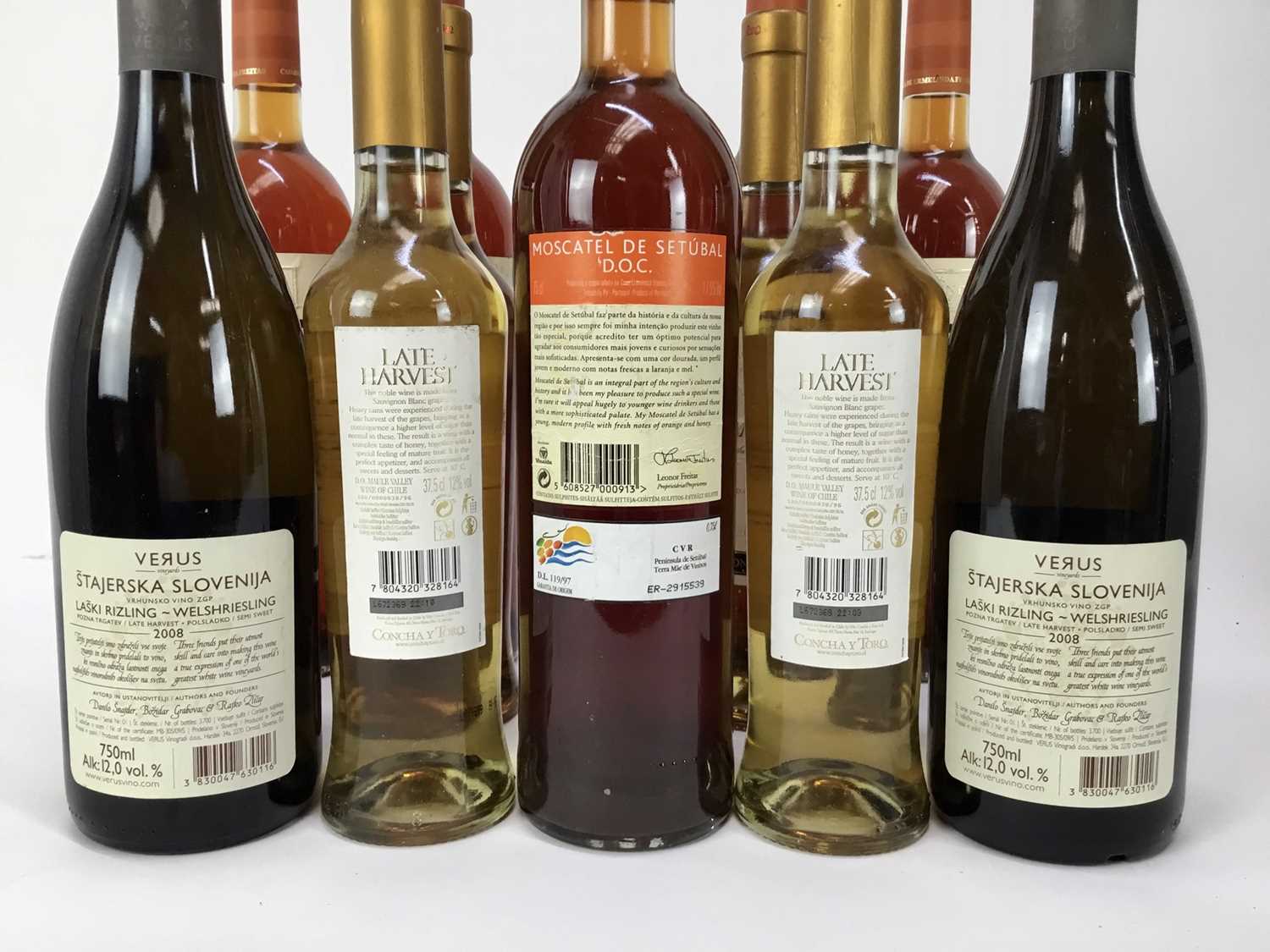 Wine - eleven bottles, Moscatel De Setubal, 17.5%, 75cl (6), Chilean late harvest Sauvignon Blanc (4 - Image 2 of 3