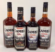 Rum - six bottles, Lamb's Genuine Navy Rum, 40%, two bottles 1 litre each, the other four 70cl