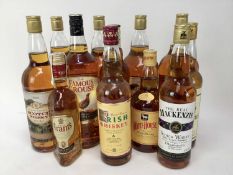 Whisky - twelve bottles, to include Famous Grouse, The Real Mackenzie, Banoch Brae and others