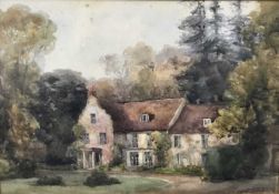 A. B. Ellis, Edwardian watercolour - Barsham Hall, signed and dated 1905, 26cm x 38cm, in glazed gil